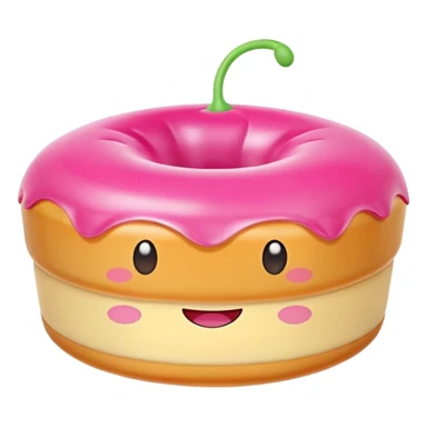 pink inflatable kawaii flan sticker