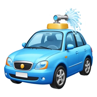 create me an image for a vertical in my super app, Car wash, entering the auto wash machine with soup...etc sticker