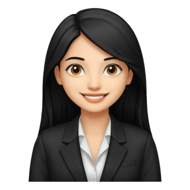 A beautiful indian girl Salon owner with blazer in black long hair  sticker