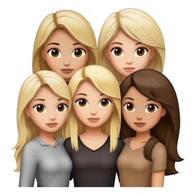 4 girls posing for the picture 1 blonde 2 dirty blonde and 1 brunette  sticker