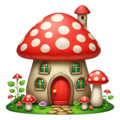 mushroom house sticker