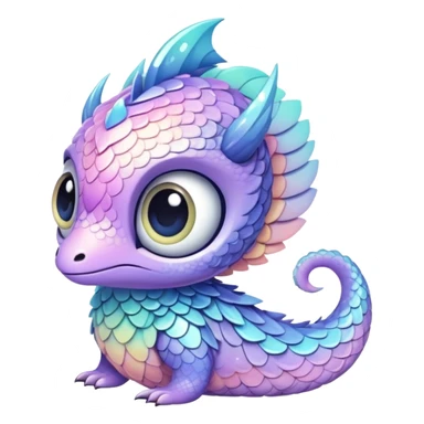 Pastel Randomly-colored sparkly exotic Fakémon-creature sticker