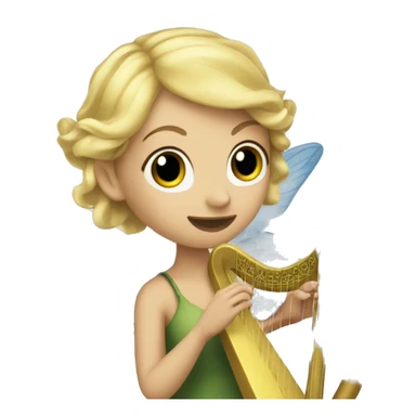 The blonde fairy playing the harp sticker