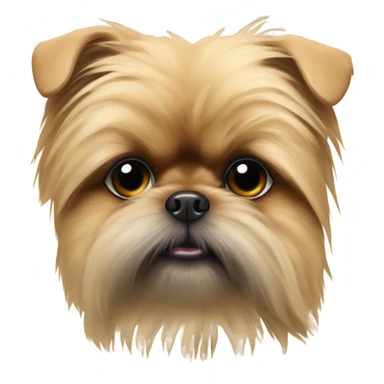 Brussels Griffon cross-bred with Pomeranian, only beige, ugly sticker
