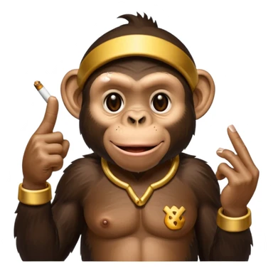 chimp throw up middle finger while smoking  sticker