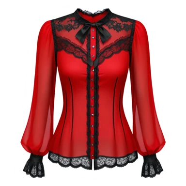 Gothic red and black translucent womens blouse sticker