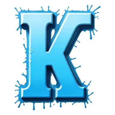 In different shades of blue Graffiti the letter L sticker