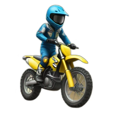 Homme cagoule sur un motocross en roue arrière sticker