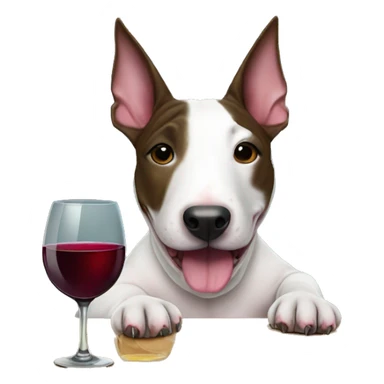 brindle english bull terrier girly with a glass of wine sticker