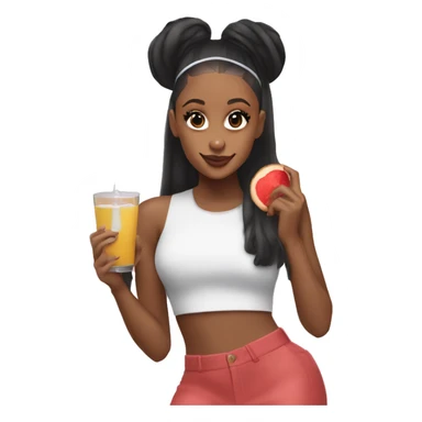 ariana grande black women with juice and cookie  sticker
