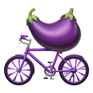 eggplant riding a bike  sticker