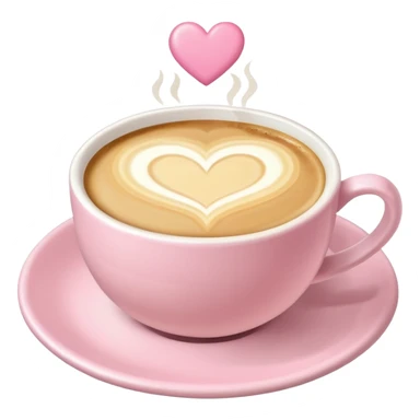 Coffee with a latte art heart in soft pink, beige and yellow pastel colors sticker