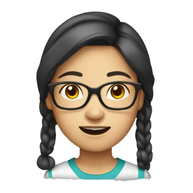 dorky pretty Vietnamese woman sticker