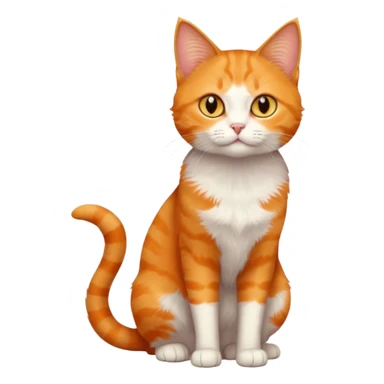 full body orange domestic shorthair slim cat with yellow/orange eyes  sticker