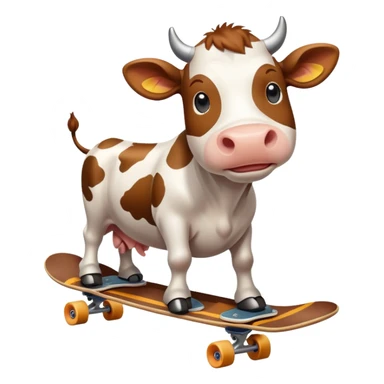 a cow on a skateboard sticker