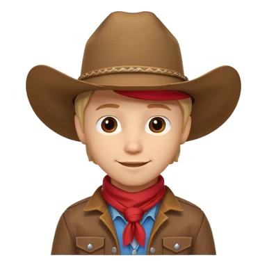 cute cowboy portrait, head and shoulders only, cowboy hat, bandana, western jacket, confident smile, 3D cartoon, mobile game icon style, clean background, no text, no watermark
 sticker