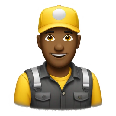 driver with yellow trucker hat sticker