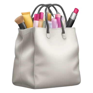 bag with cosmetics sticking out sticker