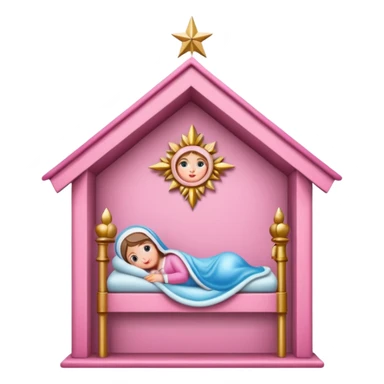pink christmas crib sticker