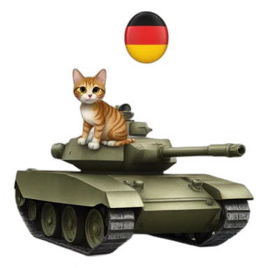 Cat with german helmet on a tank sticker