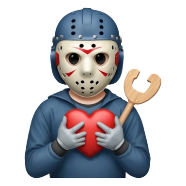 Jason Voorhees, looking cute, heart gesture with hands sticker