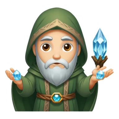 druid character looking through crystal suspiciously sticker