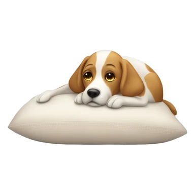dog resting on soft pillow skinnier dog sticker