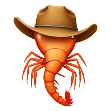 shrimp with a cowboy hat sticker