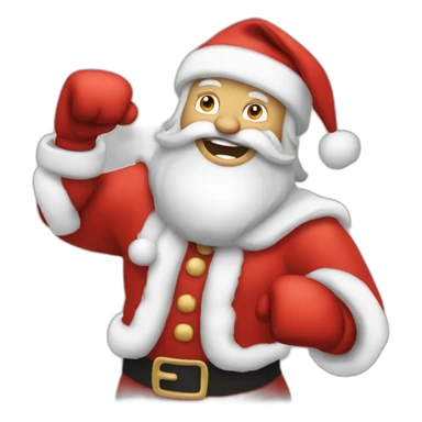 santa punching a persson sticker