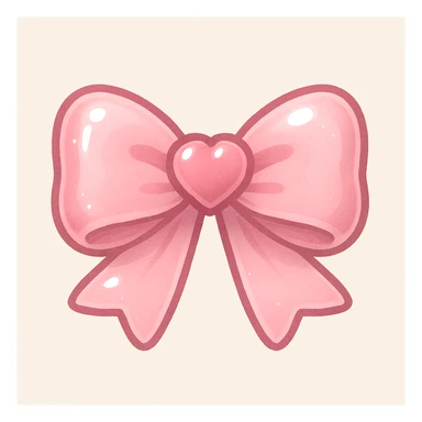 bow emoji, cute and shiny, with a heart accent sticker