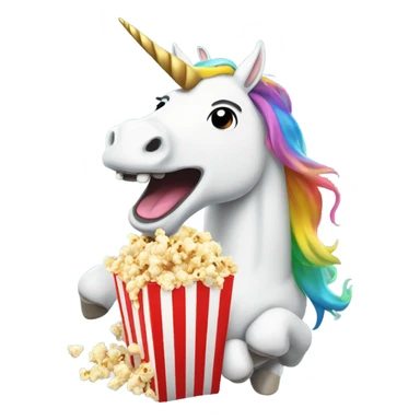 Unicorn eating popcorn  sticker