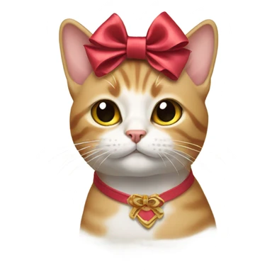 Cat with a bow on its head sticker