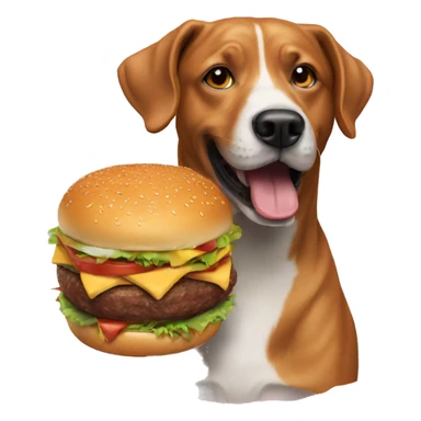 dog happy burger sticker