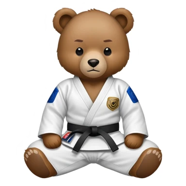 Good luck bear wearing a jiu jitsu gi sticker