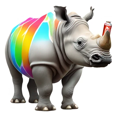 rhino wearing a bikini drinking soda  sticker