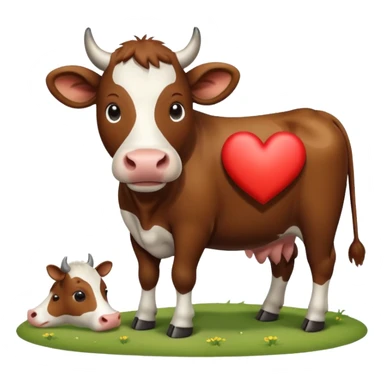 vaca con corazon para copiar y pegar en chat sticker