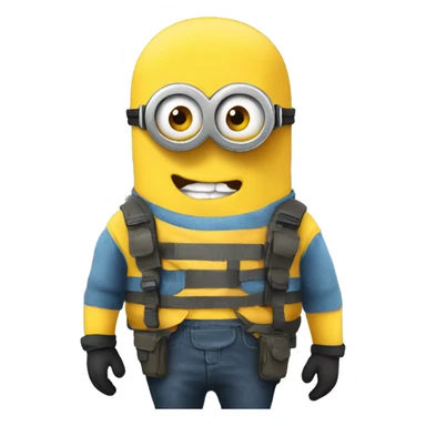 A minion in survival clothing sticker