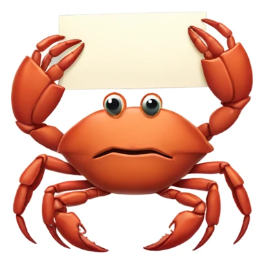 Crab holding a sign  sticker