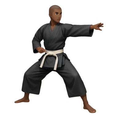 An icon depicting an aikido fighter in a black gi, executing a graceful throw in a martial arts dojo. The background features traditional wooden floors, tatami mats, and a serene atmosphere with soft lighting. The focus is on the fighter's precise technique and fluid movement. Transparent background sticker