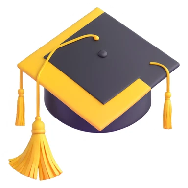 yellow graduation cap with a single tassel sticker