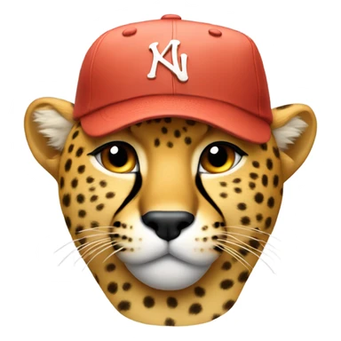 Cheetah with a baseball hat sticker