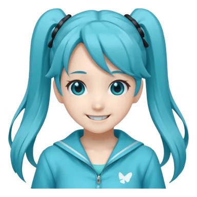Hatsune Miku smile twintail sticker