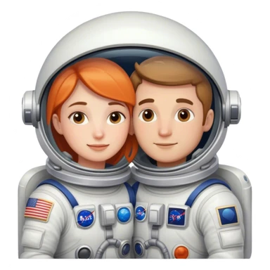 Astronaut couple cuddling  sticker