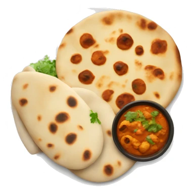 indian food with naan on a plate sticker