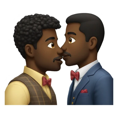 Two handsome black men kissing sticker