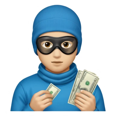 young man with a skimask doing a Money spread sticker