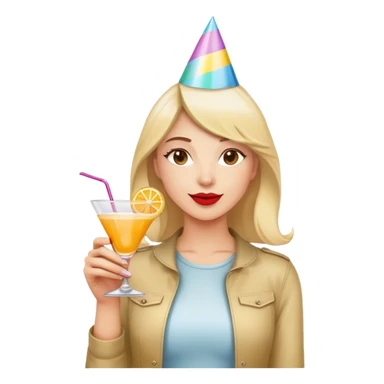 Birthday girl celebrating turning 30 sticker