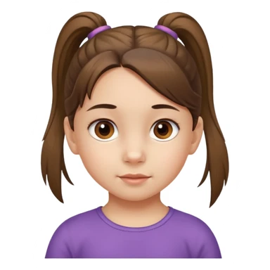 una chica pequeña con una cola de caballo de 4 años sticker