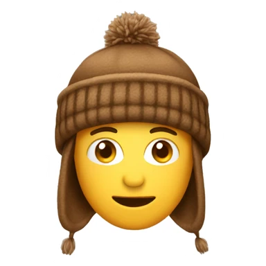 brown winter hat sticker