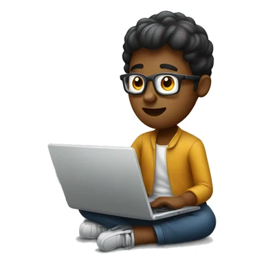 a graphic designer working on a laptop sticker